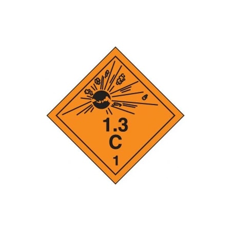 Accuform TDG PLACARD CLASS 1 273MM X 273MM TCP132VP25 TCP132VP25